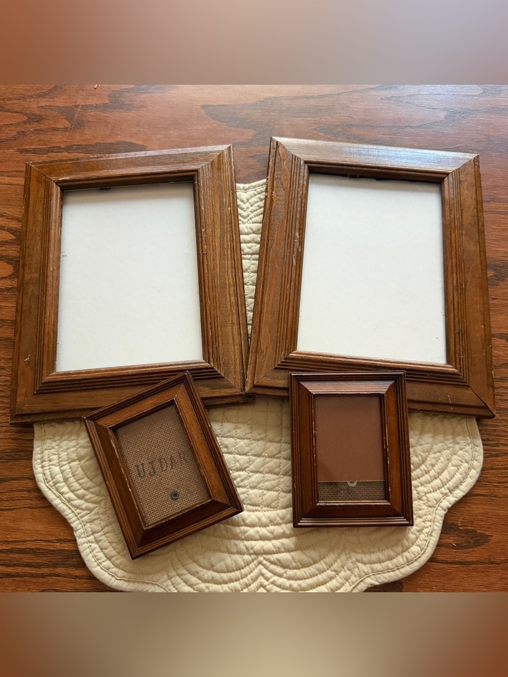 Classic Brown Wood Photo Frames lot of 4